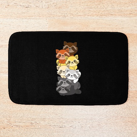 Bear Brotherhood Flag Pride Lgbtq Cute Raccoon Bath Mats