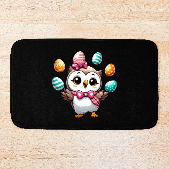 Easter Egg Owl Juggling Bath Mats