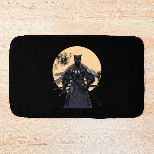 Anime Panther Warrior Samurai katana Bath Mats