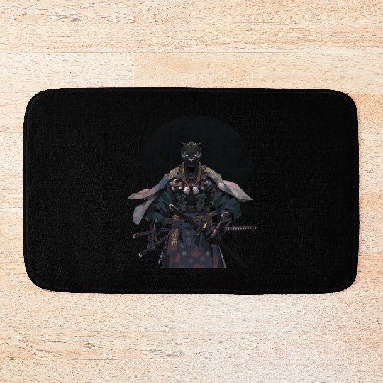 Anime Panther Warrior Samurai katana Bath Mats