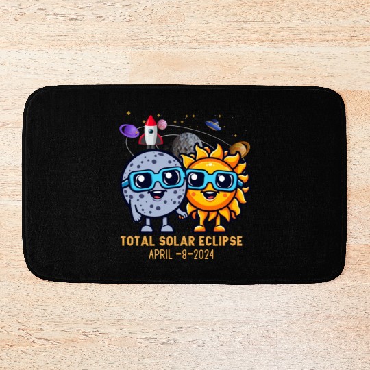 Total solar eclipse 4-8-2024: Sun and Moon love Bath Mats