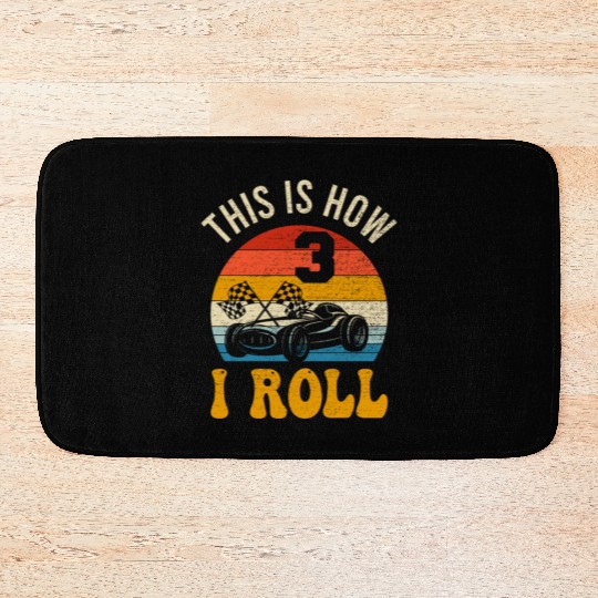 Kids 3 Year Old Birthday Boy Race Car 3rd Birthday Bath Mats