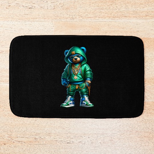 Hustle Anarchy green royal bear Bath Mats