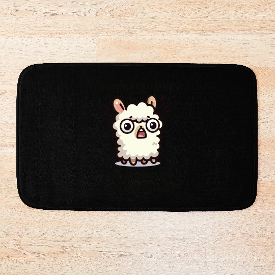 Surprised Lama - When the vacation was ending Bath Mats