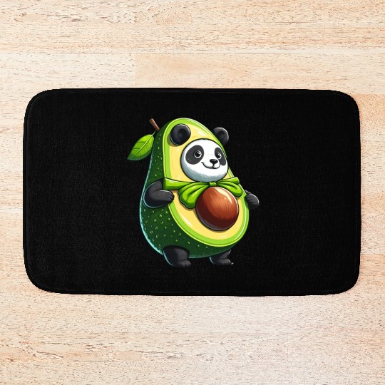 Avocado Panda: Peaceful Green Guardian Bath Mats