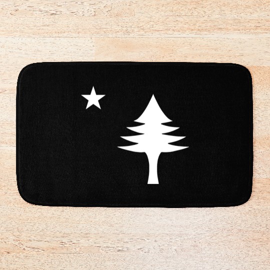 Pine tree and star 1901 flag of Maine State Bath Mats