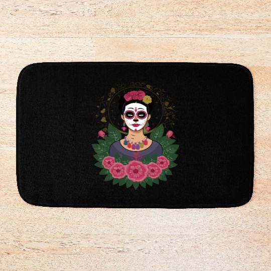 Frida Kahlo Day of the Dead Bath Mats
