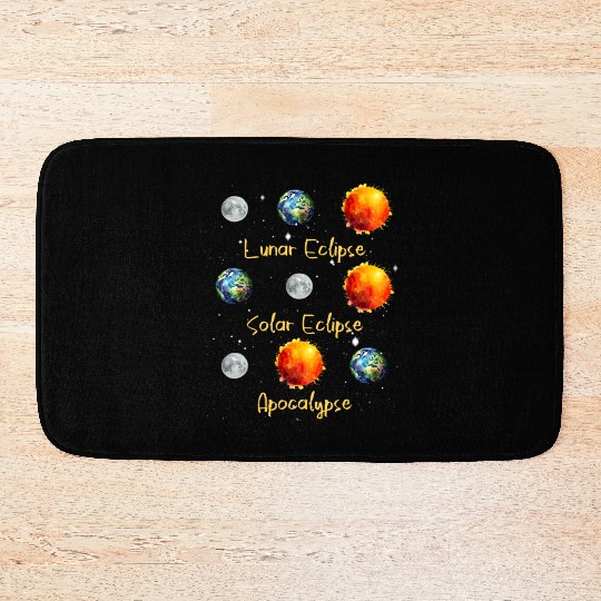 Lunar Eclipse Solar Eclipse and Apocalypse Bath Mats