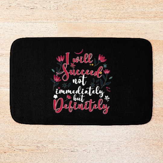 Success Affirmation Floral Motivational Mindset Po Bath Mats