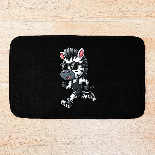 Zebra Marathon Runner Sport Jogging Bath Mats