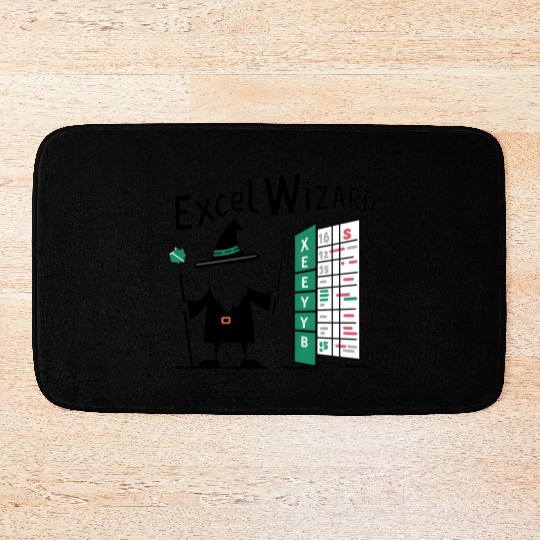 excel wizard funny accountant bookkeepers gift Bath Mats