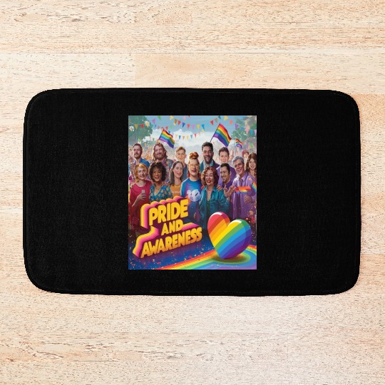 LGBTQ Pride and Awareness Designs illustration Bath Mats