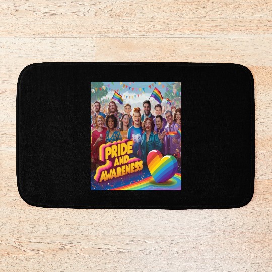 LGBTQ Pride and Awareness Designs illustration Bath Mats