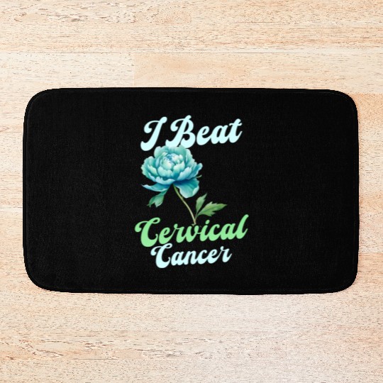 Cervical Cancer Awareness I Beat Cervical Cancer Bath Mats