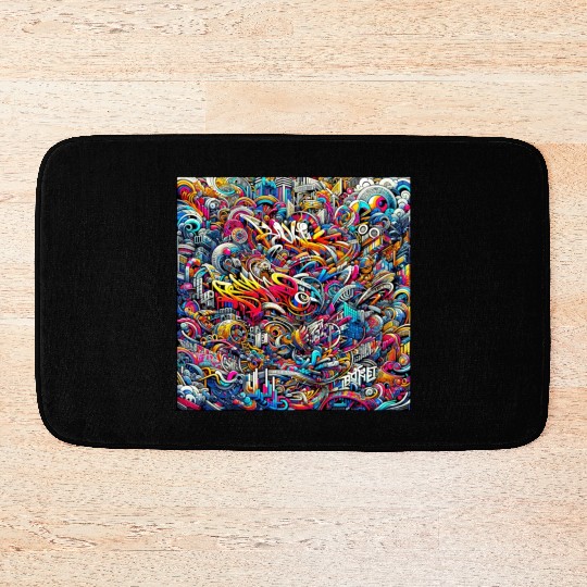 Graffiti Pulse Bath Mats