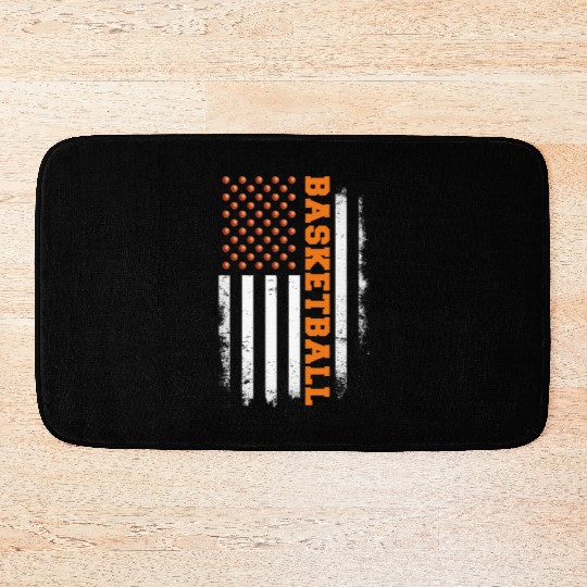 Basketball USA US Flag Basketball Men Boys Bath Mats
