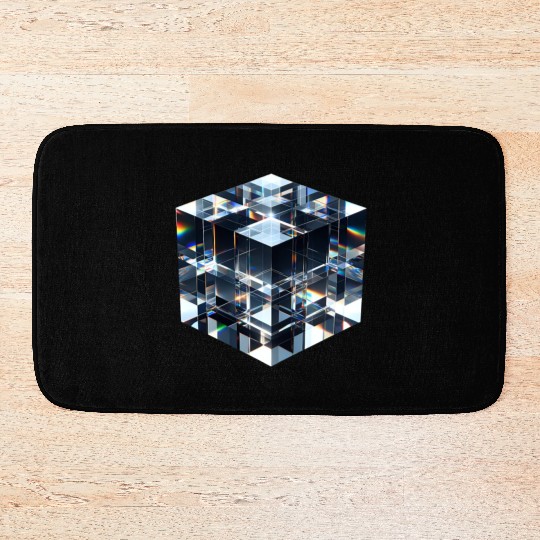 Abstract Crystal Cubes Bath Mats