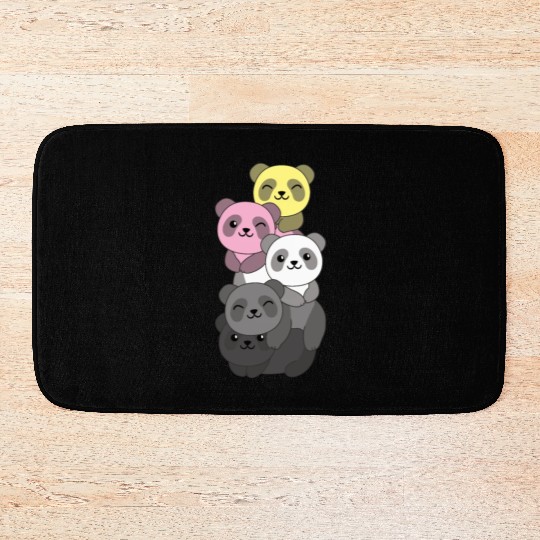 Queerplatonic Flag Pride Lgbtq Cute Panda Bath Mats