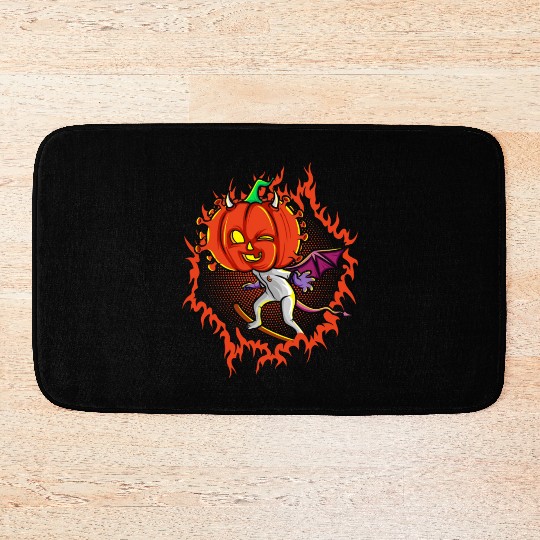 The Witch Devil Pumpkin Head Bath Mats