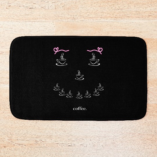 Smiling Coffee Face Bath Mats