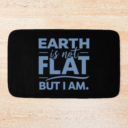 Flat Earth Satire Ironic Jokes Bath Mats