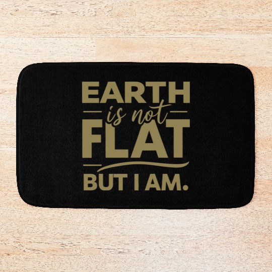 Flat Earth Satire Ironic Jokes Bath Mats