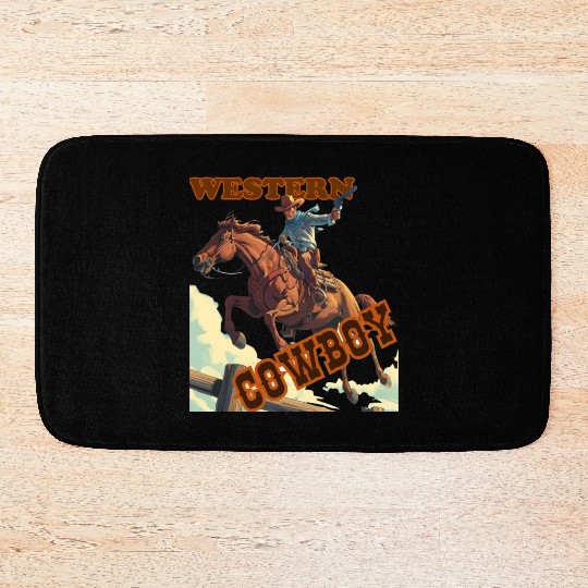 Vintage Western Cowboy,country Bath Mats, Retro 90s