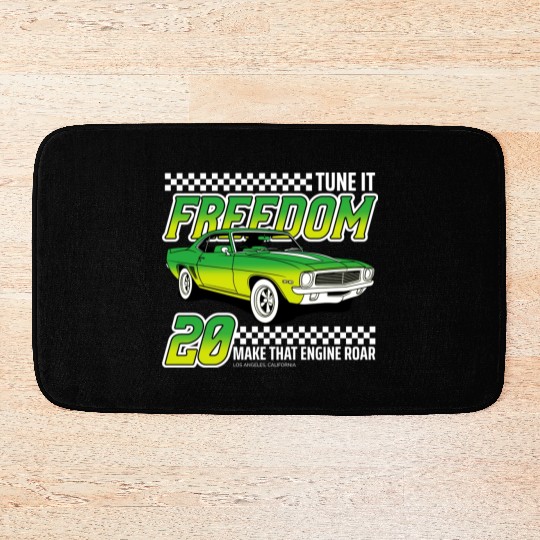 Racing OLD car illustrated | muscle car Bath Mats