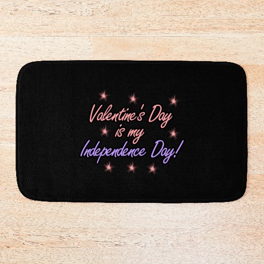 Single Alone Lonely valentine's day joke Bath Mats