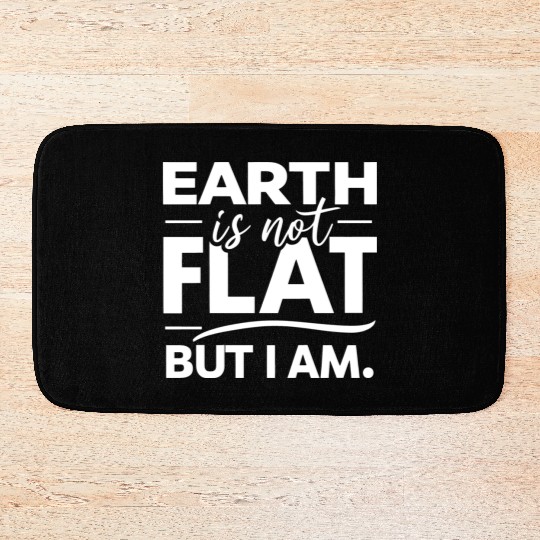 Flat Earth Satire Ironic Jokes Bath Mats