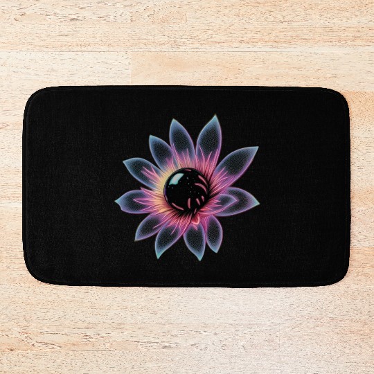 Galactic Lotus Neon Design Bath Mats