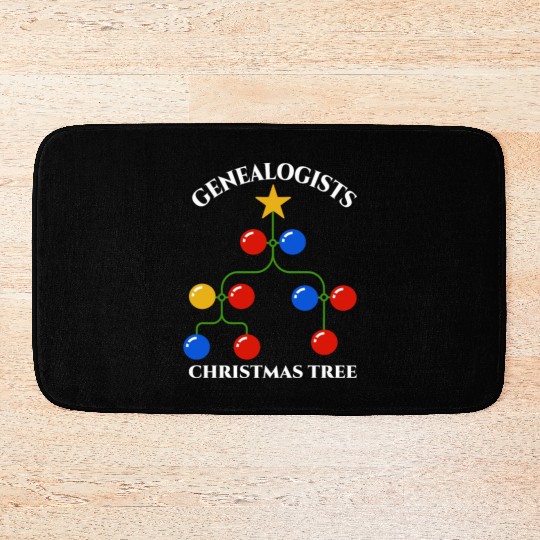 Genealogists Christmas Tree Ancestry Genealogy Bath Mats