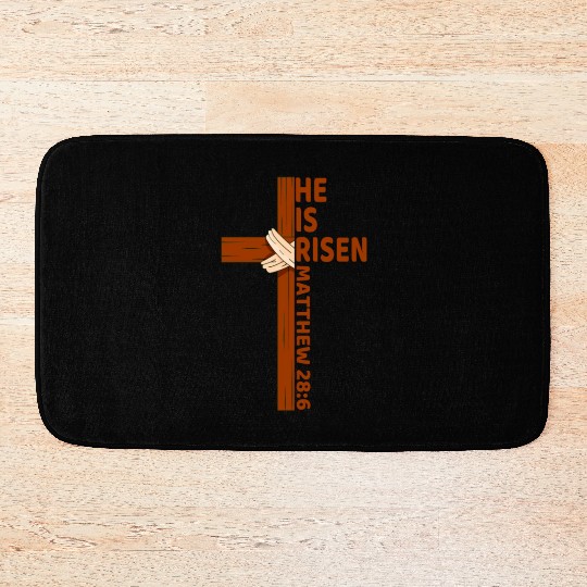 He Is Risen Matthew 28:6 Christian Easter Jesus Bath Mats