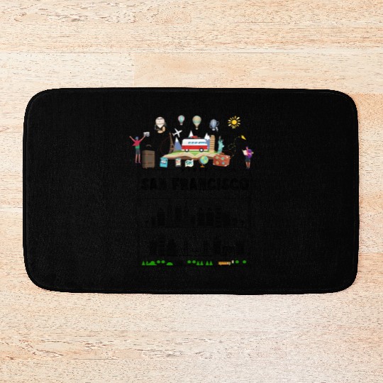 Unique San Francisco USA Travel Guide City Map Bath Mats