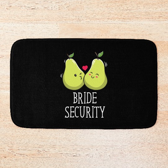 Bride Security Funny Wedding Little Ring Bear Bath Mats