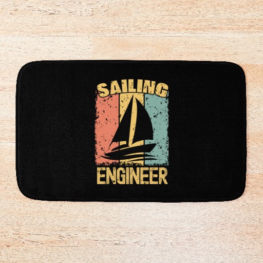 Sailing Engineer retro Bath Mats
