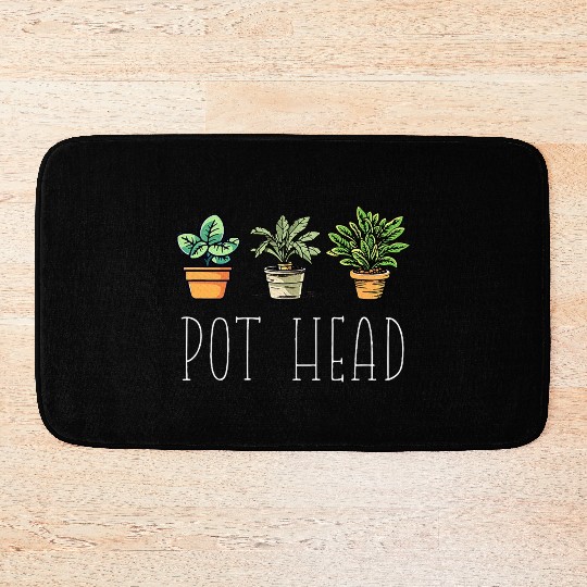 Gardening Farmer Funny Pot Head Plants Gardener Bath Mats