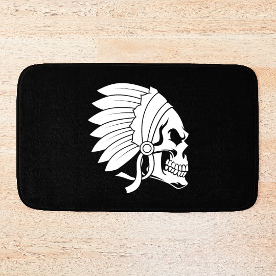 Indigenous Native American Skull Head Bath Mats