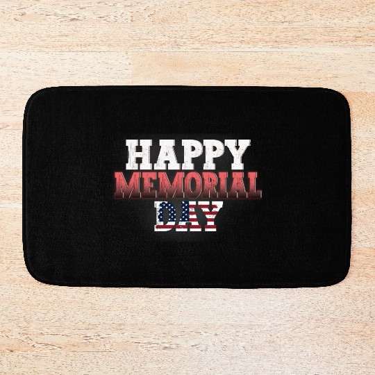 Patriotic Memorial Day Flag Design Bath Mats