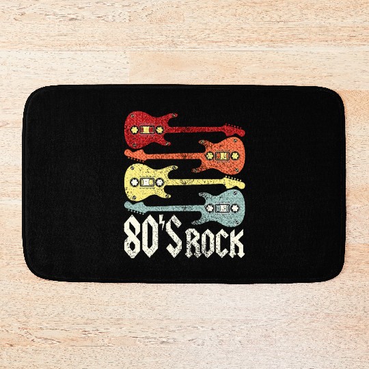80s Rock Band Guitar Cassette Tape 1980s Bath Mats