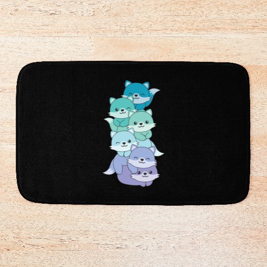 Neptunic Flag Pride Lgbtq Cute Fox Pile Bath Mats