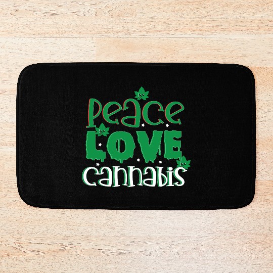 Peace Love Cannabis Bath Mats