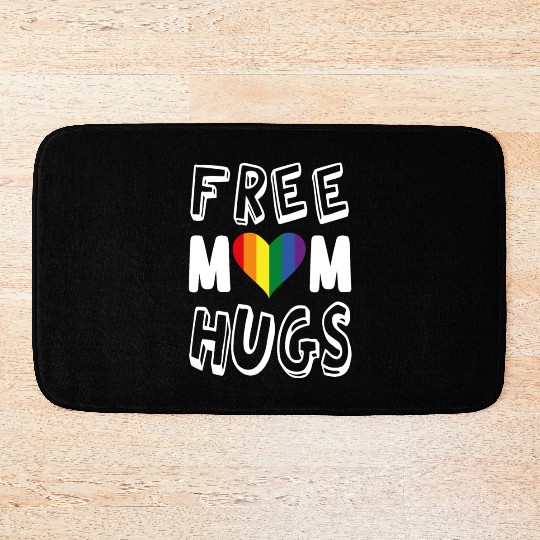 Free Mom Hugs Lesbian Bath Mats