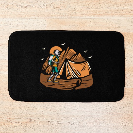 Hiking Hike Skeleton Skull Nature Bath Mats