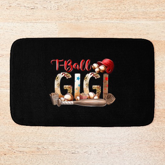 Leopard T-ball Gigi For Baseball Lover Bath Mats