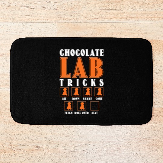 Brown Labrador CHOCOLATE LAB TRICKS Stubborn Bath Mats