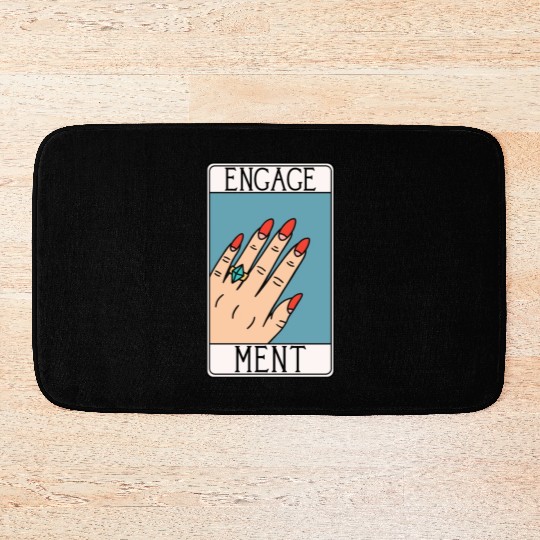 Engagement - Engaged Tarot Card - Wedding Proposal Bath Mats