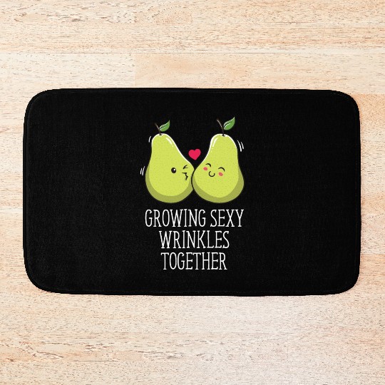 Growing Sexy Wrinkles Together Funny Wedding Humor Bath Mats