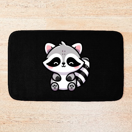 Cute Raccoon Cub Bath Mats