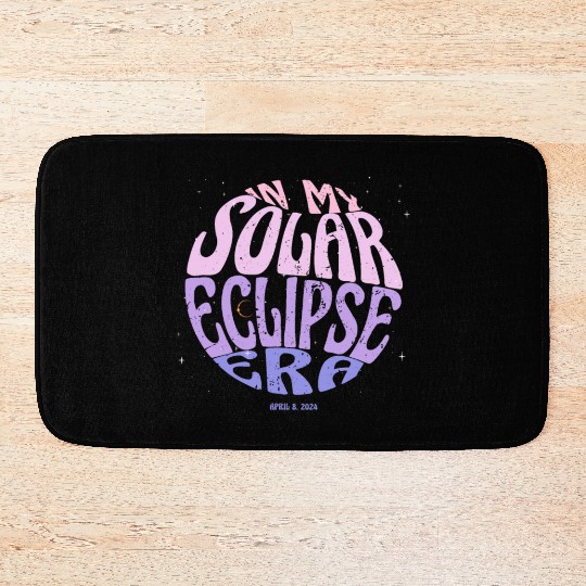 In My Solar Eclipse Era Groovy April 8th 2024 Bath Mats